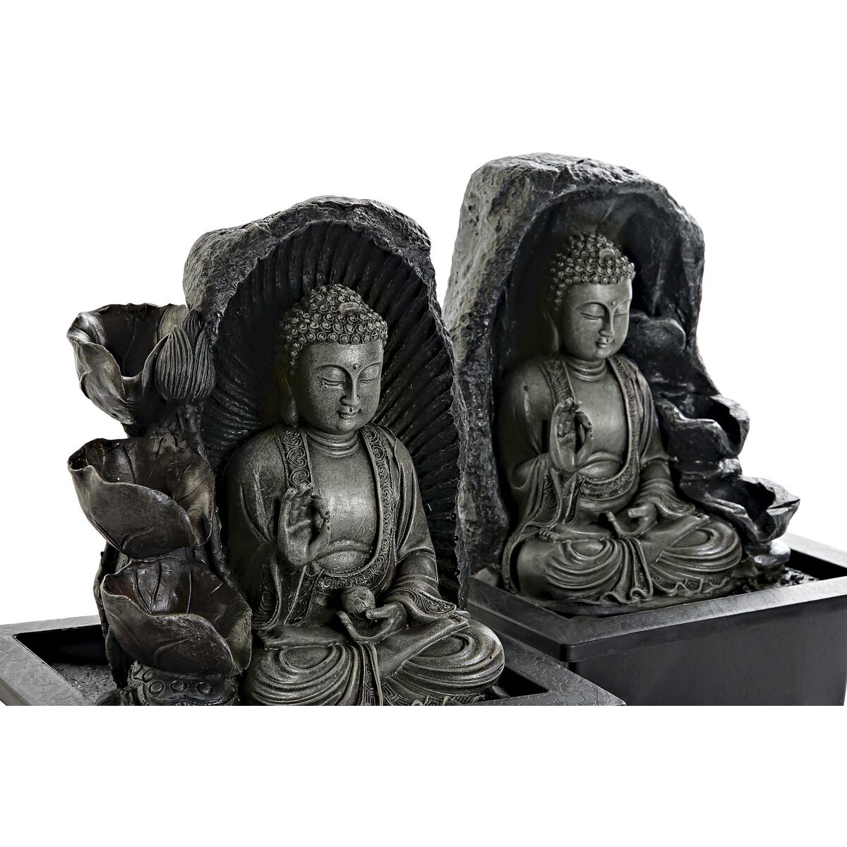 Trädgårdsfontän DKD Home Decor 21 x 17,5 x 25 cm Buddha Harts Orientalisk (2 antal) - 3