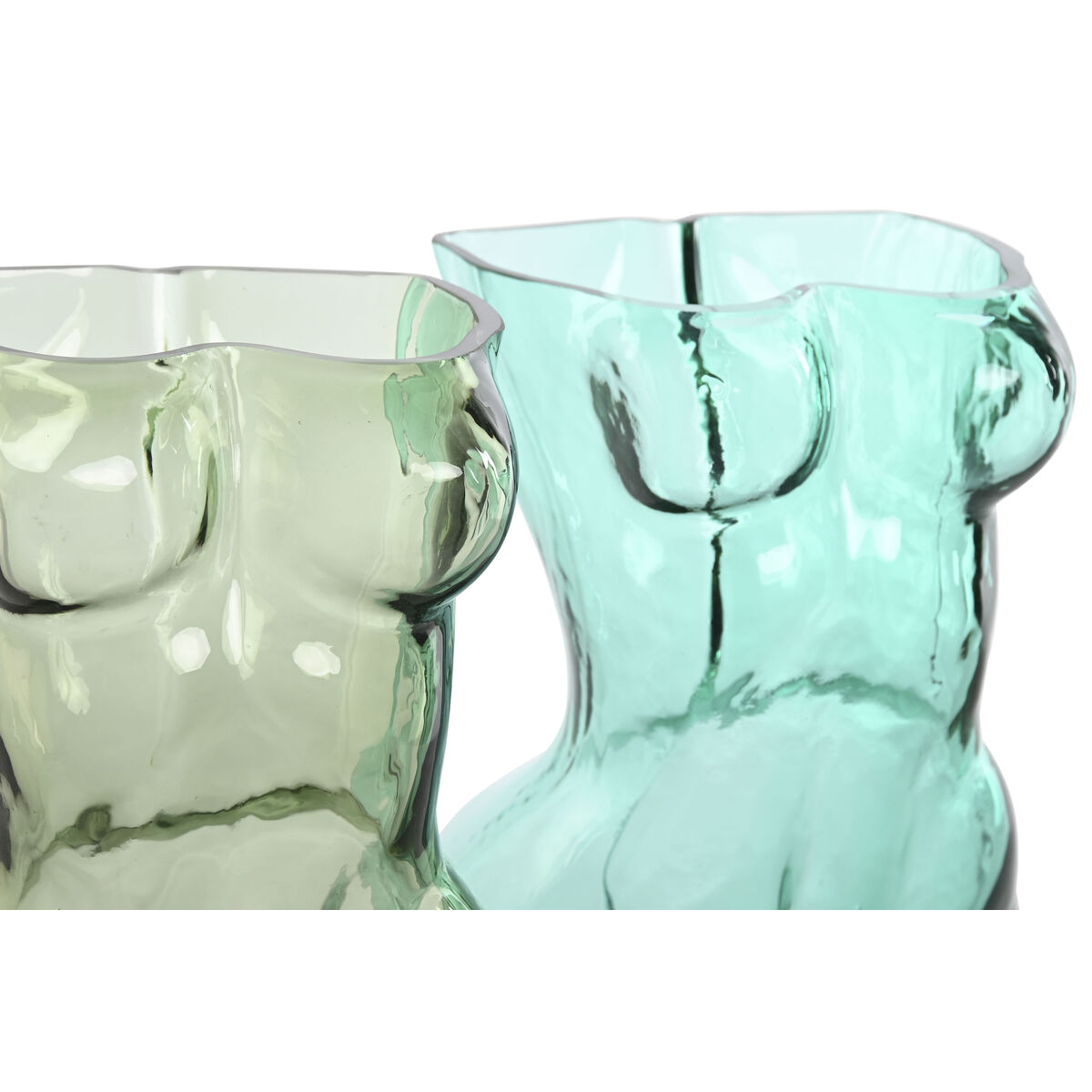 Vas Home ESPRIT Blå Grön Glas 18 x 17 x 28 cm (2 antal) - 2