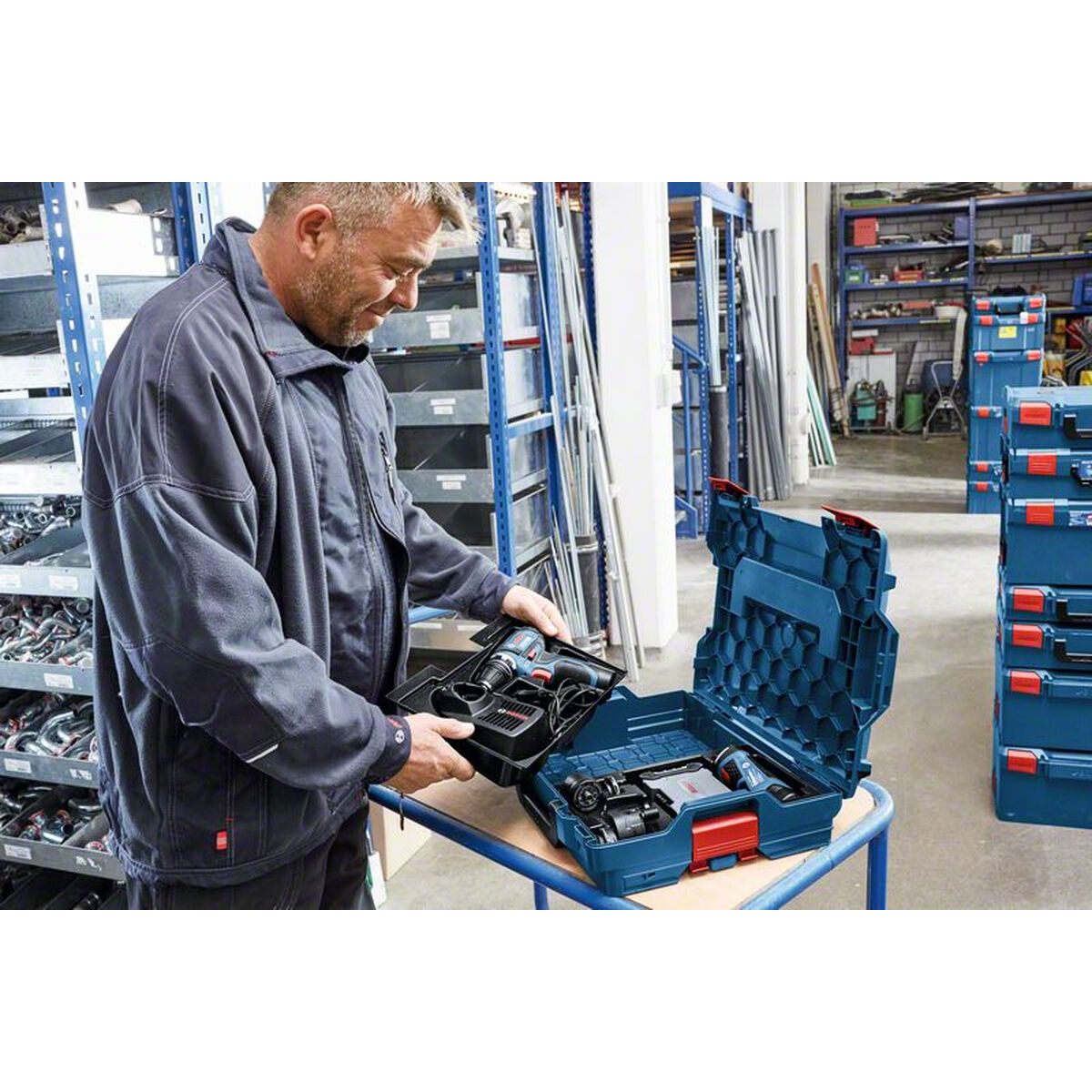 Verktygslåda BOSCH L-BOXX 238 ABS 44 cm Blå Modulär Stapelbara - 3