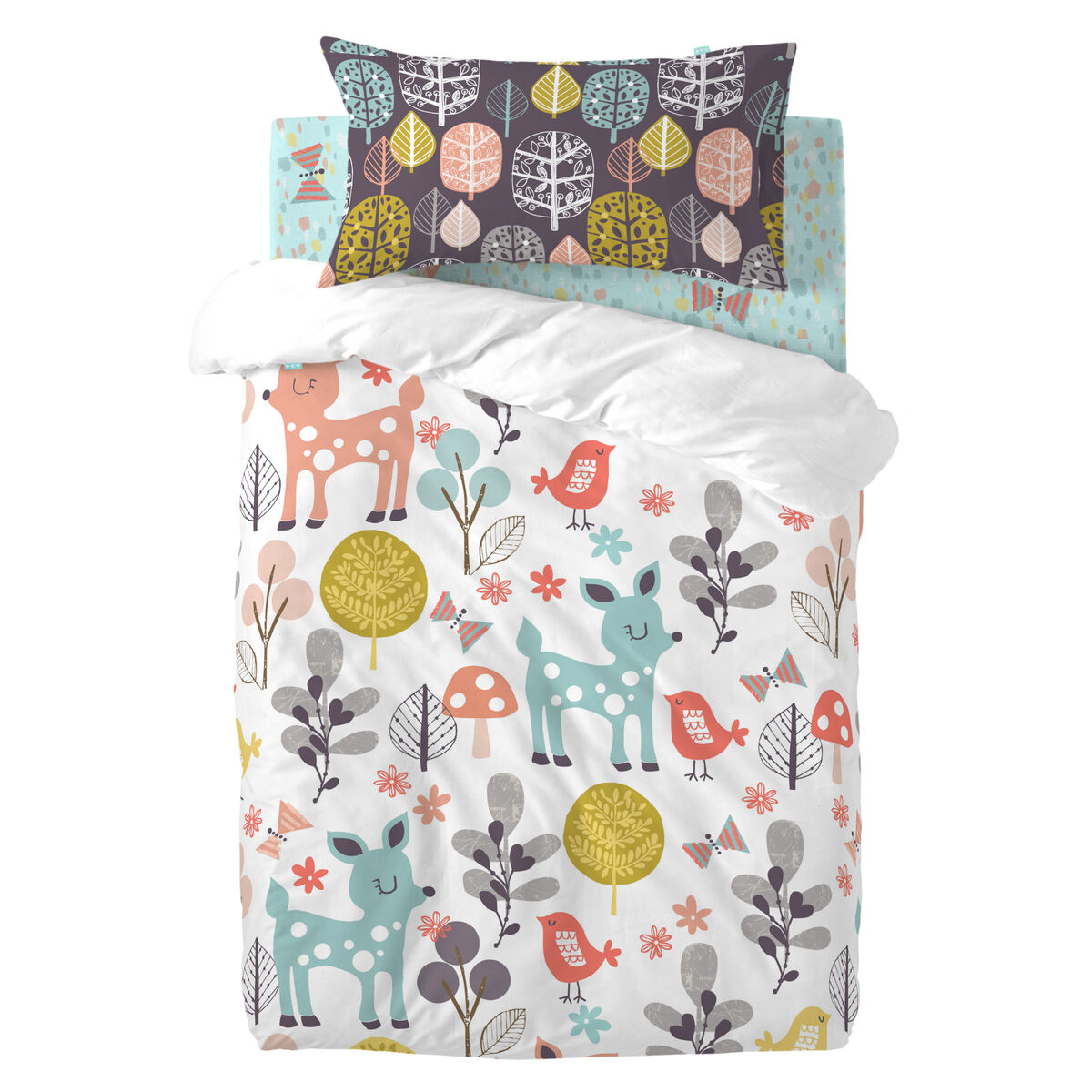 Täckslagsset HappyFriday Moshi Moshi Woodland Multicolour Babysäng 2 Delar - 7
