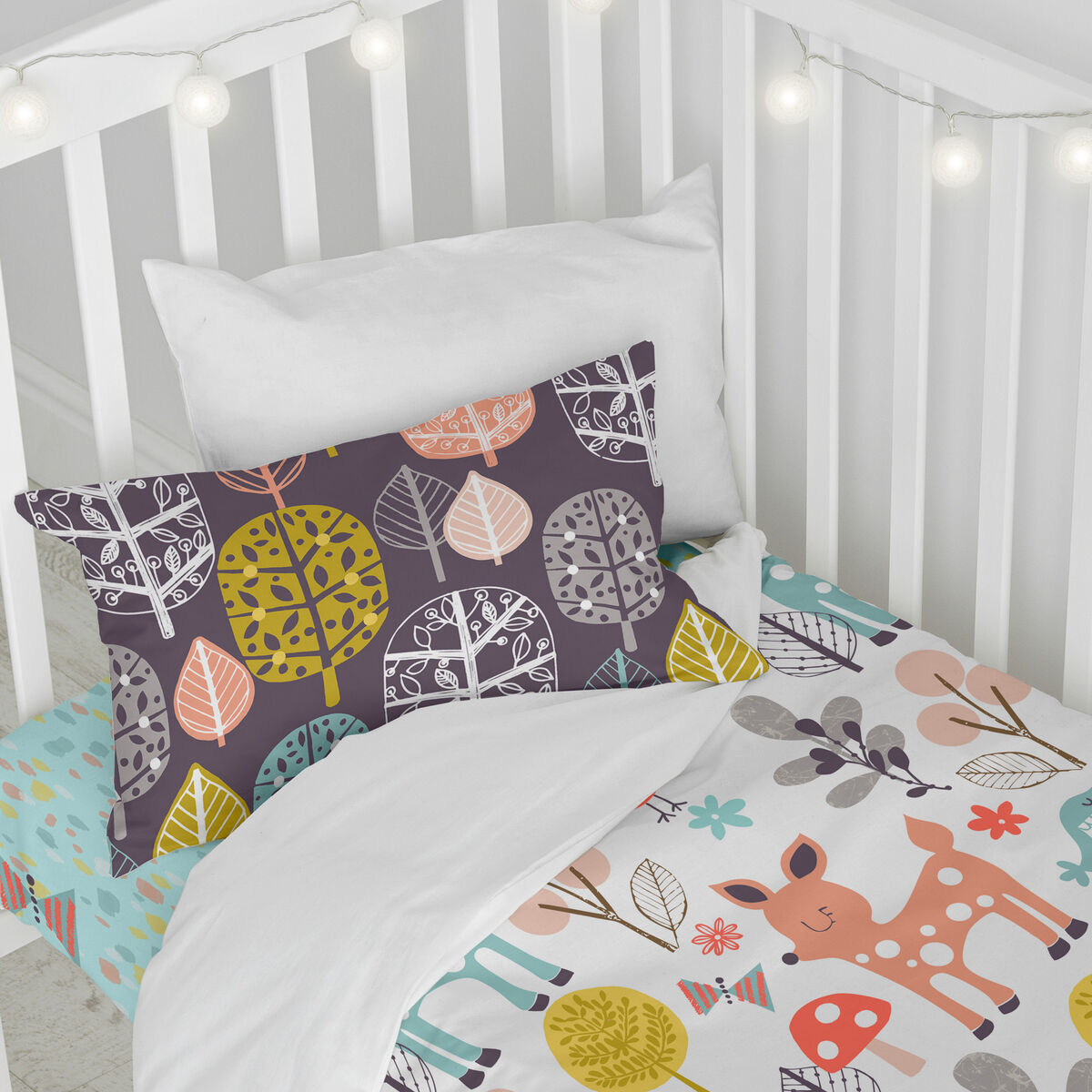 Täckslagsset HappyFriday Moshi Moshi Woodland Multicolour Babysäng 2 Delar - 3