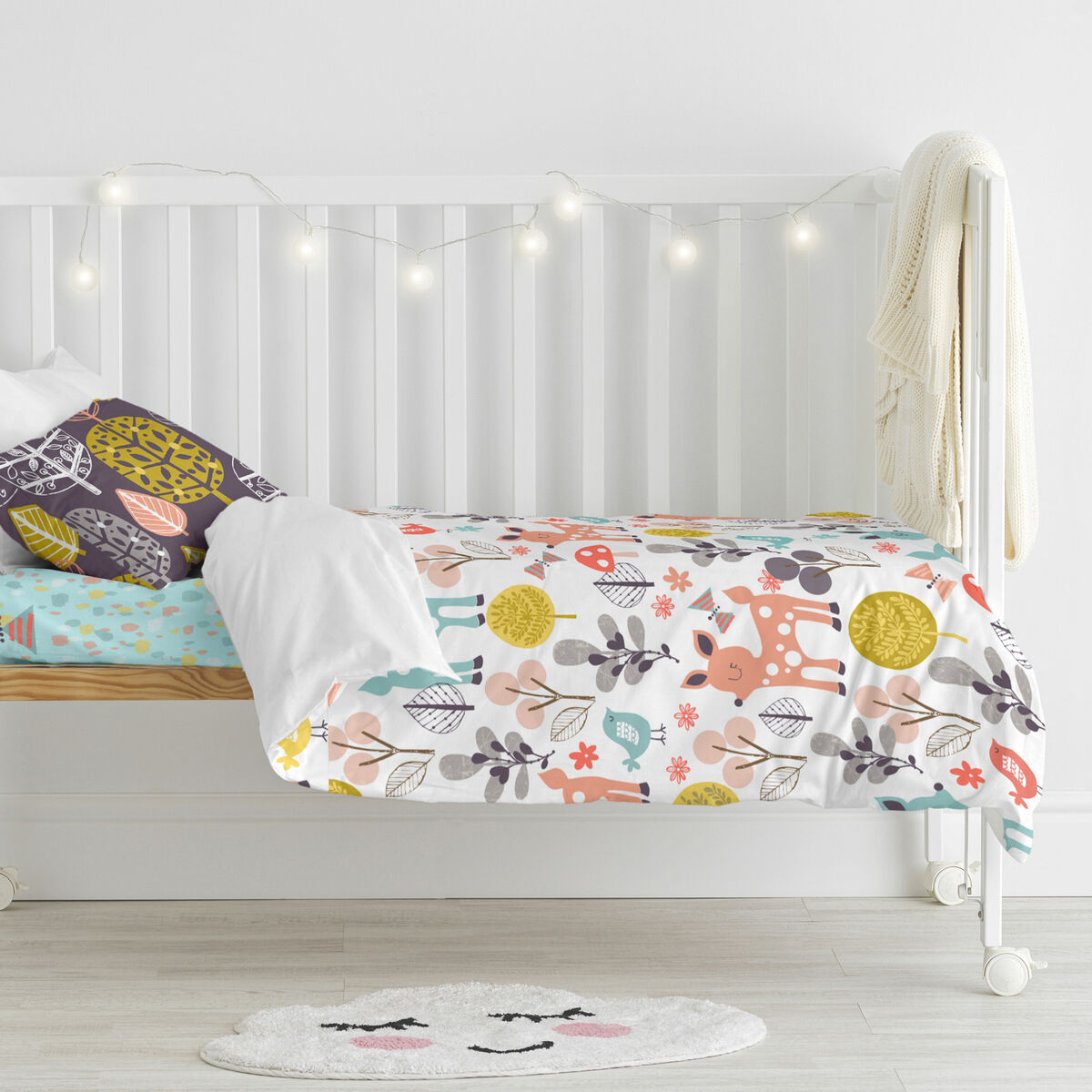 Täckslagsset HappyFriday Moshi Moshi Woodland Multicolour Babysäng 2 Delar - 4