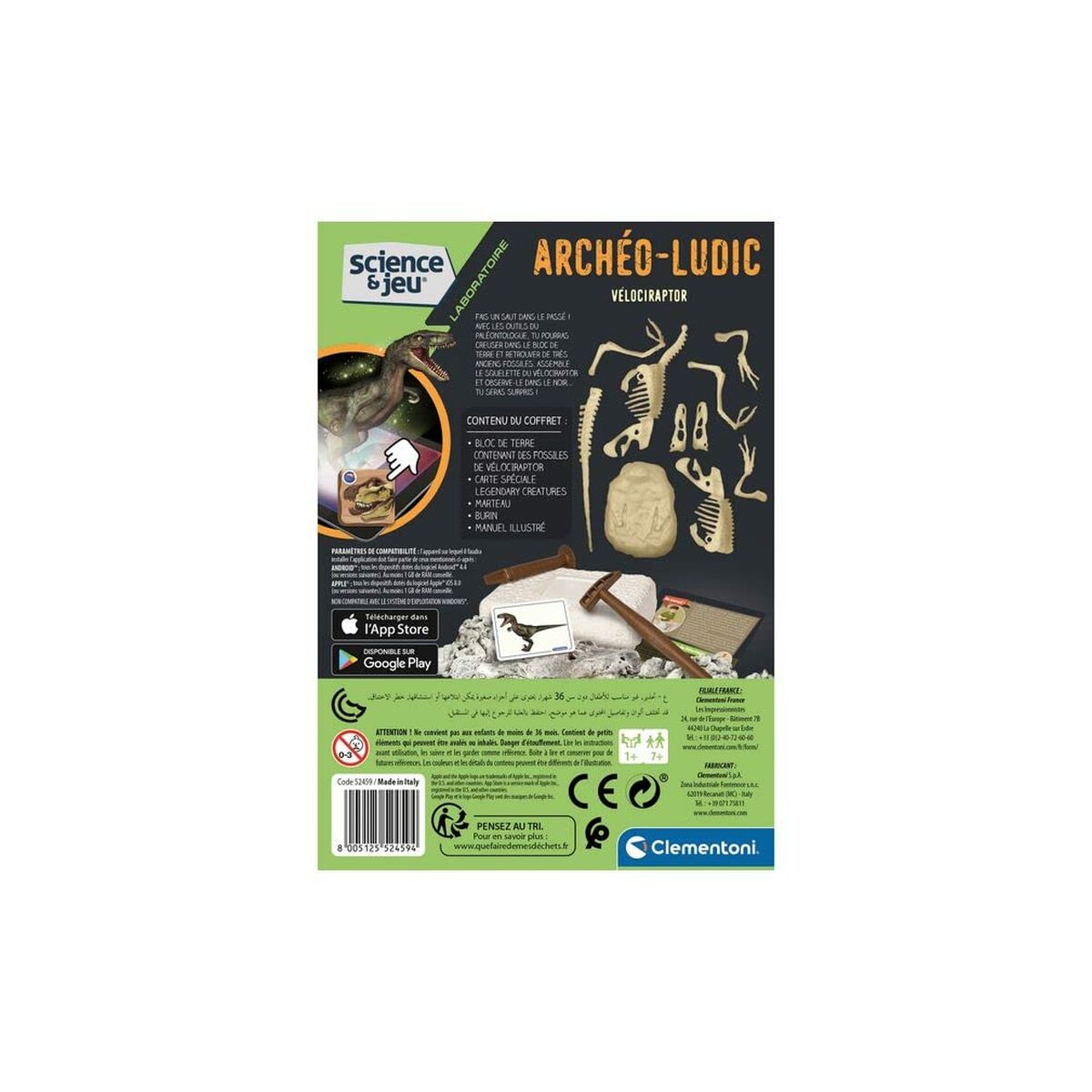 Dinosaurie Clementoni Archéo Ludic Vélociraptor - 6