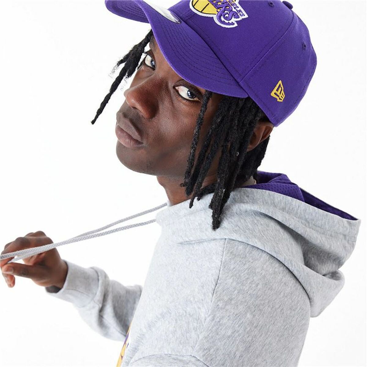 Tröja med huva Herr New Era La Lakers NBA Grå - 7