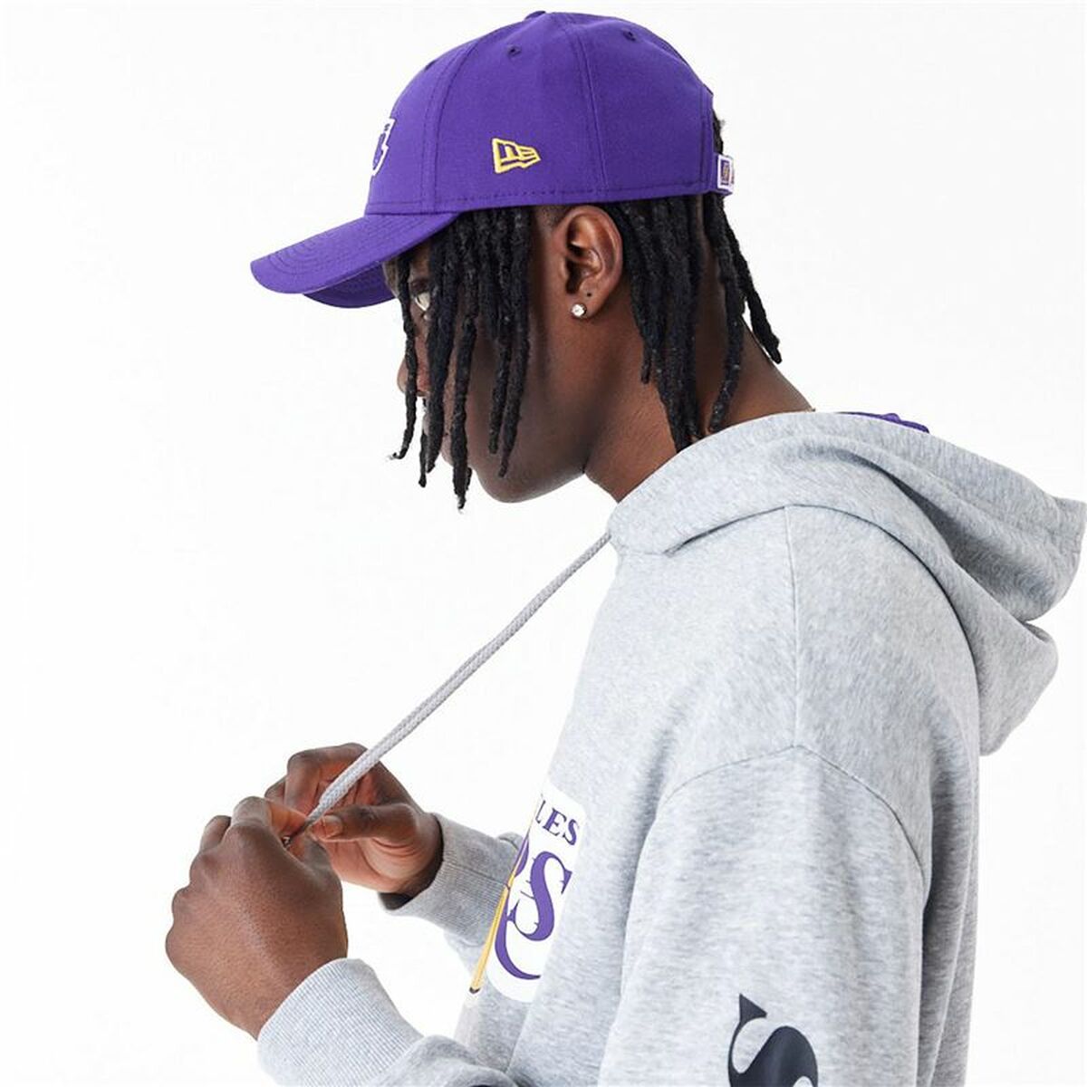Tröja med huva Herr New Era La Lakers NBA Grå - 5