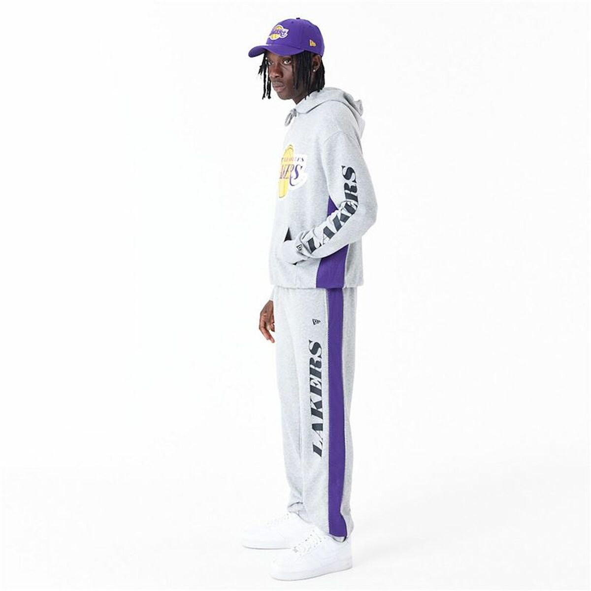 Tröja med huva Herr New Era La Lakers NBA Grå - 3