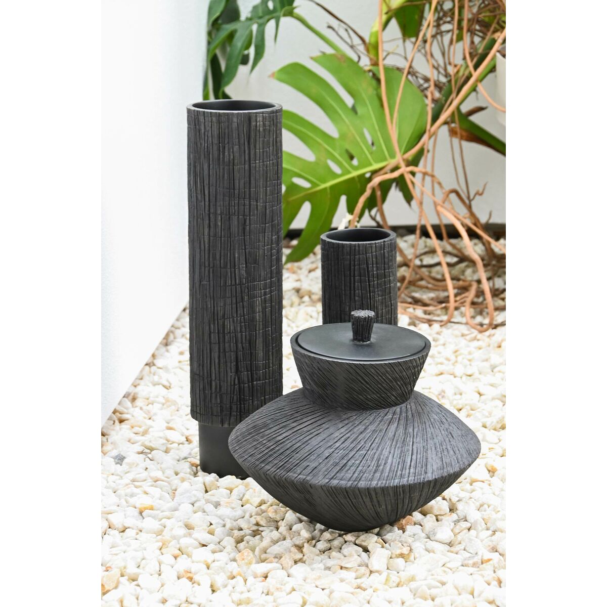Vas Home ESPRIT Svart Harts Kolonial 12 x 12 x 47,5 cm - 4