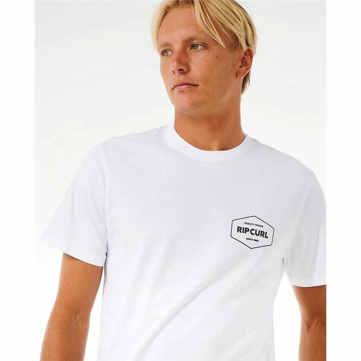 T-shirt med kortärm Herr Rip Curl Stapler  Vit - 4