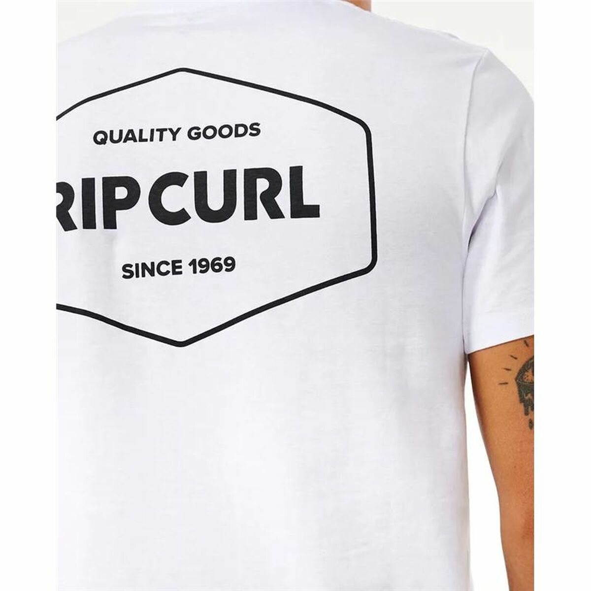 T-shirt med kortärm Herr Rip Curl Stapler  Vit - 5