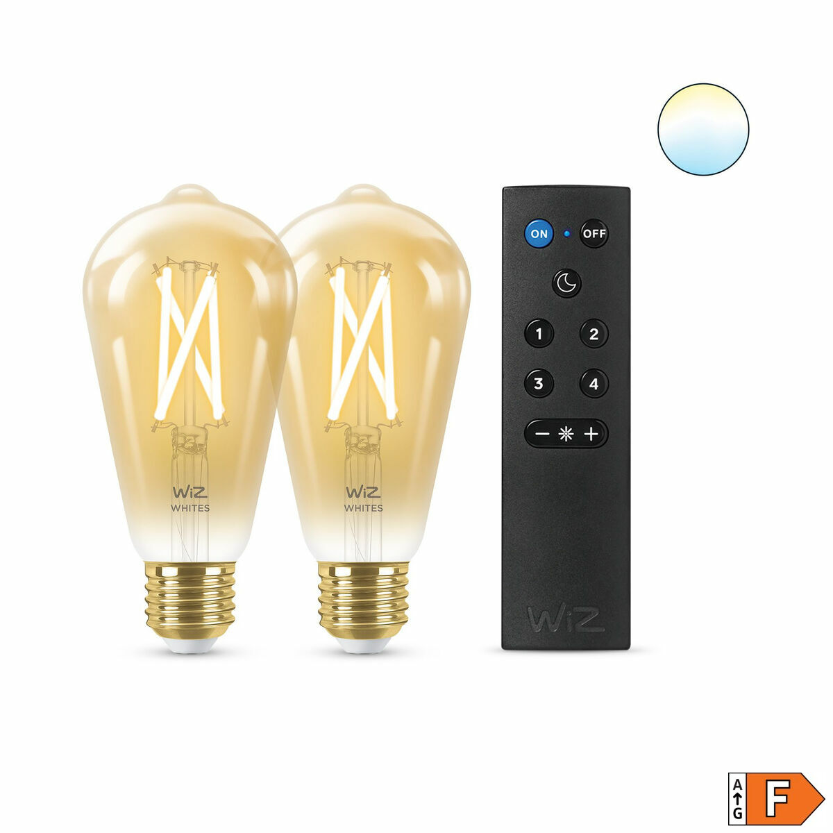 Smart-Lampa Wiz ST64 E27 50 W Multicolour Gyllene 7 W 640 lm (2 antal) - 12