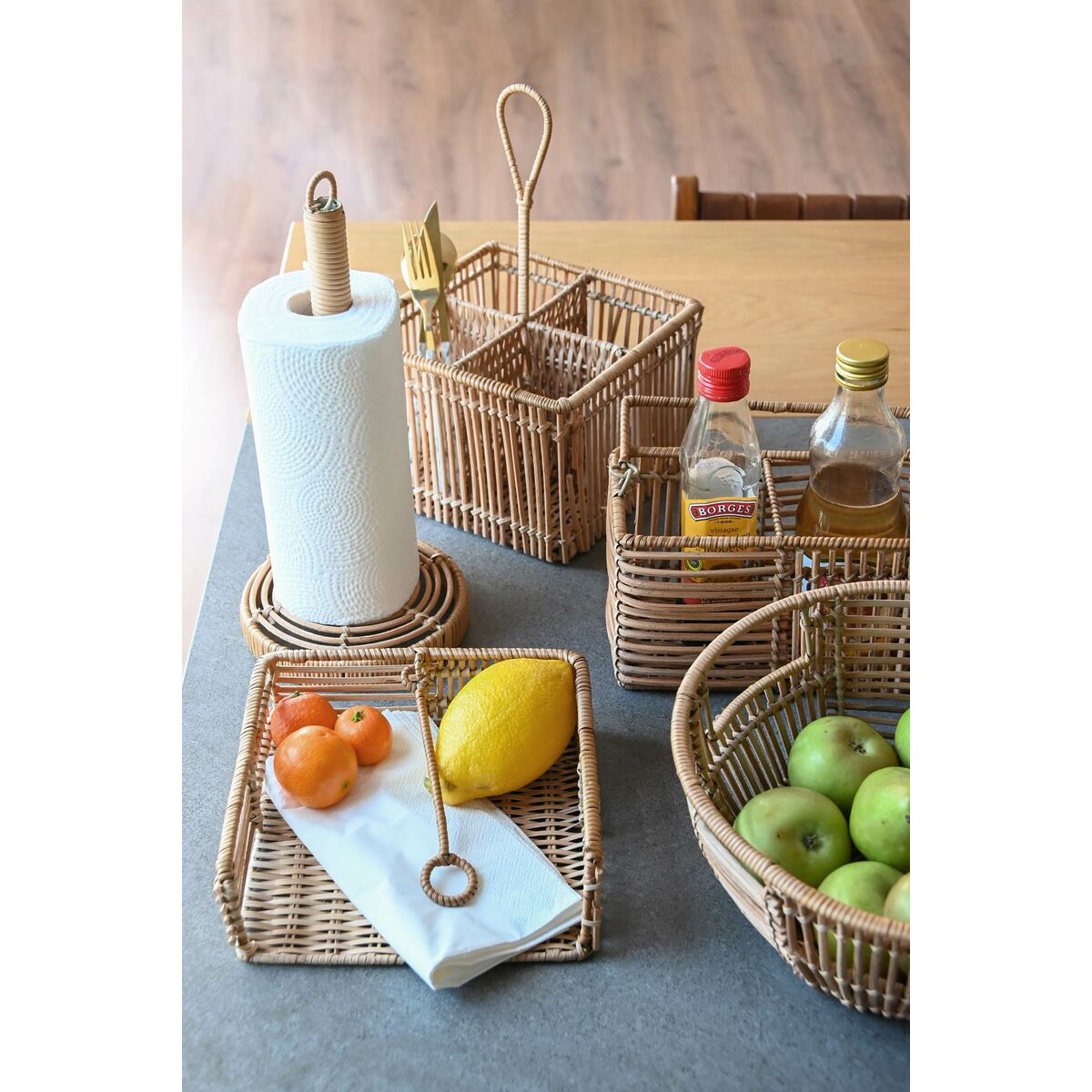 Bestickkorg DKD Home Decor Brun Järn 20 x 10 x 12 cm - 2
