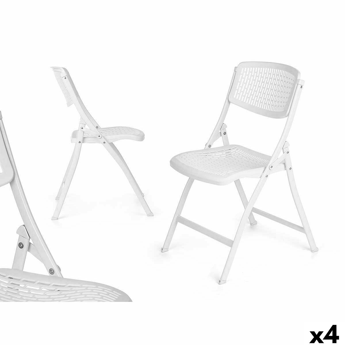 Hopfällbar Stol Gift Decor Vit 59 x 50 x 82 cm 108 x 11,5 x 50 cm (4 antal)