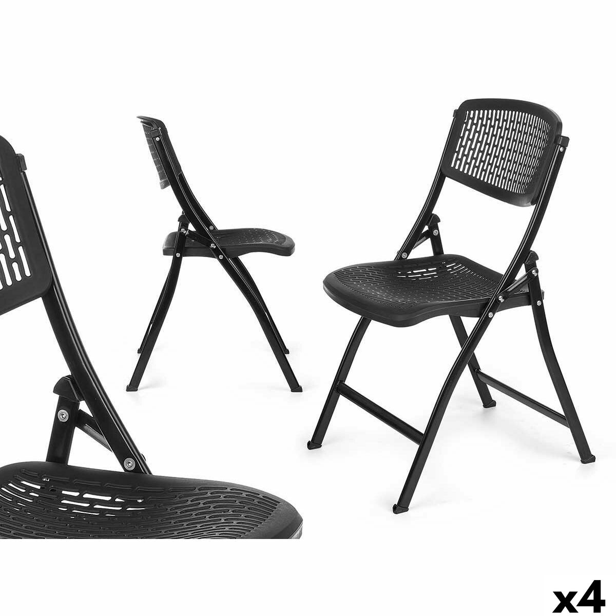 Hopfällbar Stol Gift Decor Svart 59 x 50 x 82 cm 108 x 13,5 x 50 cm (4 antal)