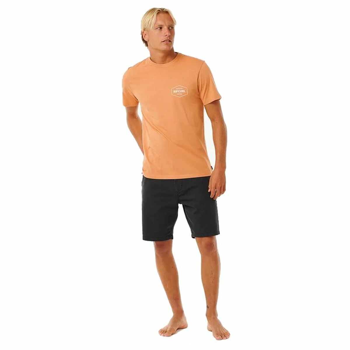 Sporttröja med ärmar Rip Curl Stapler  Ljusbrun