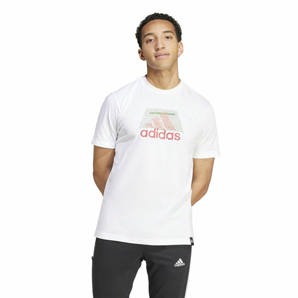 T-shirt med kortärm Herr Adidas Codes Bos Graphic Vit - 2