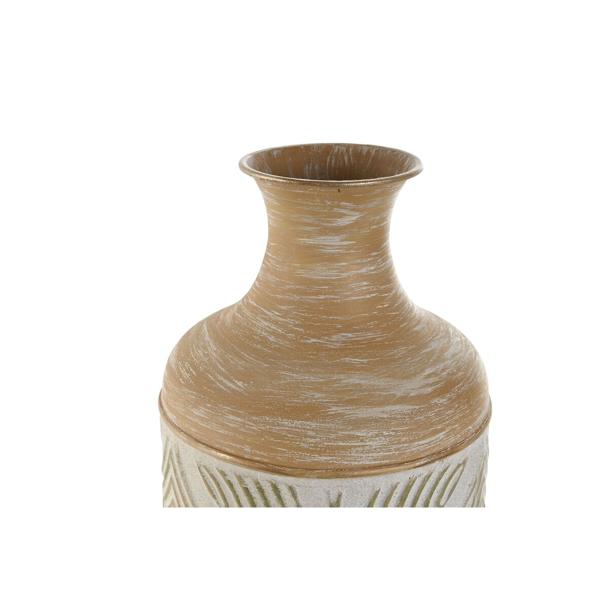 Vas Home ESPRIT Grön Beige Naturell Metall Tropiskt 18 x 18 x 66 cm - 3
