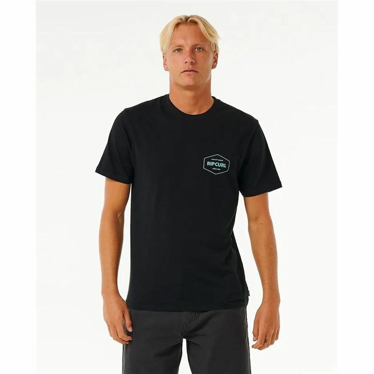 T-shirt med kortärm Herr Rip Curl Stapler  Svart - 3