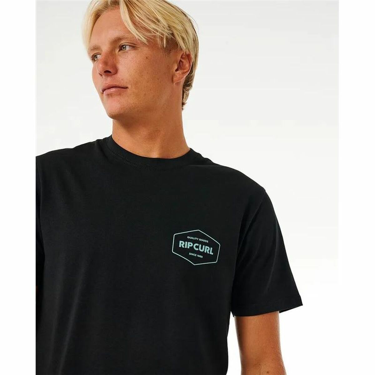 T-shirt med kortärm Herr Rip Curl Stapler  Svart - 4