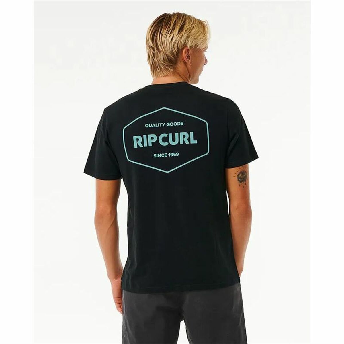 T-shirt med kortärm Herr Rip Curl Stapler  Svart - 2