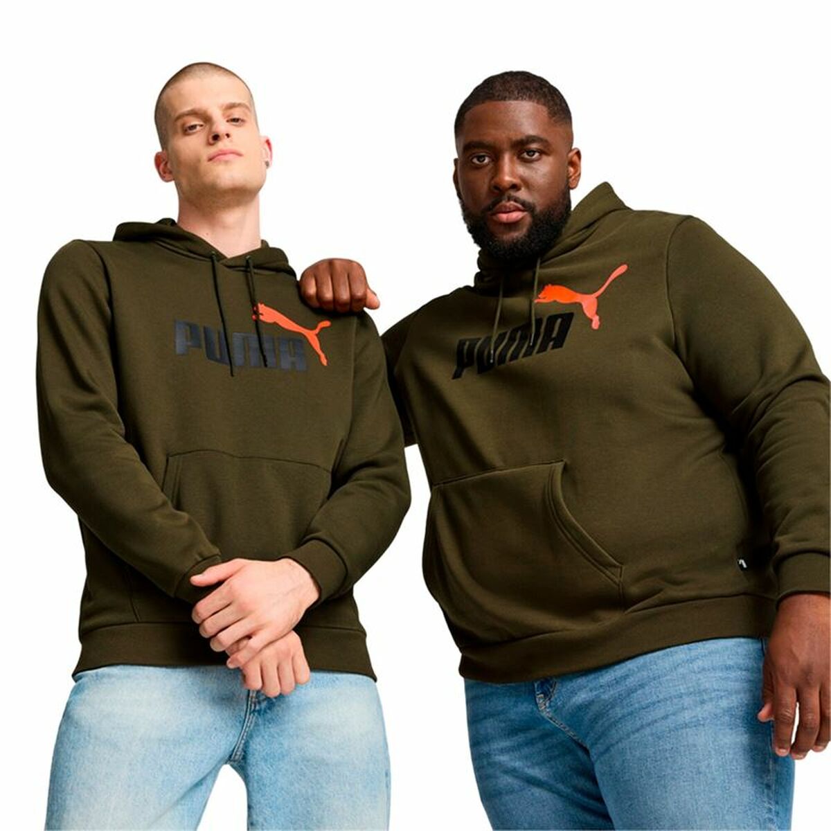 Tröja med huva Herr Puma Ess+ 2 Col Big Logo Brun - 3