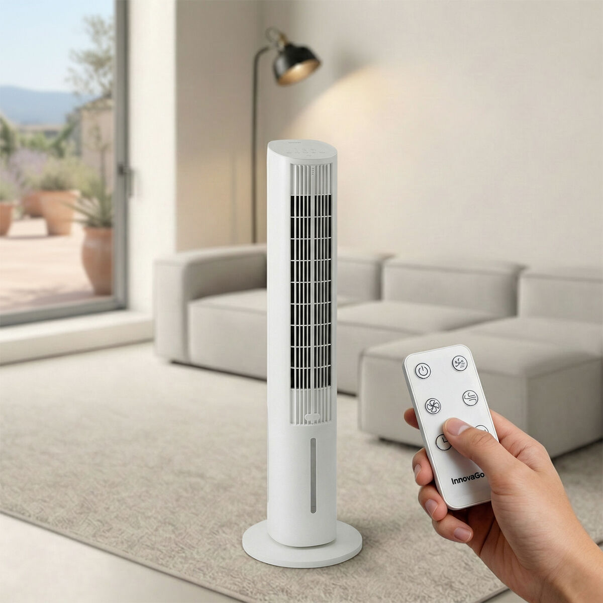 Portabel Multifunktionell Torn Evaporativ Kylare med Fjärrkontroll Hushly InnovaGoods