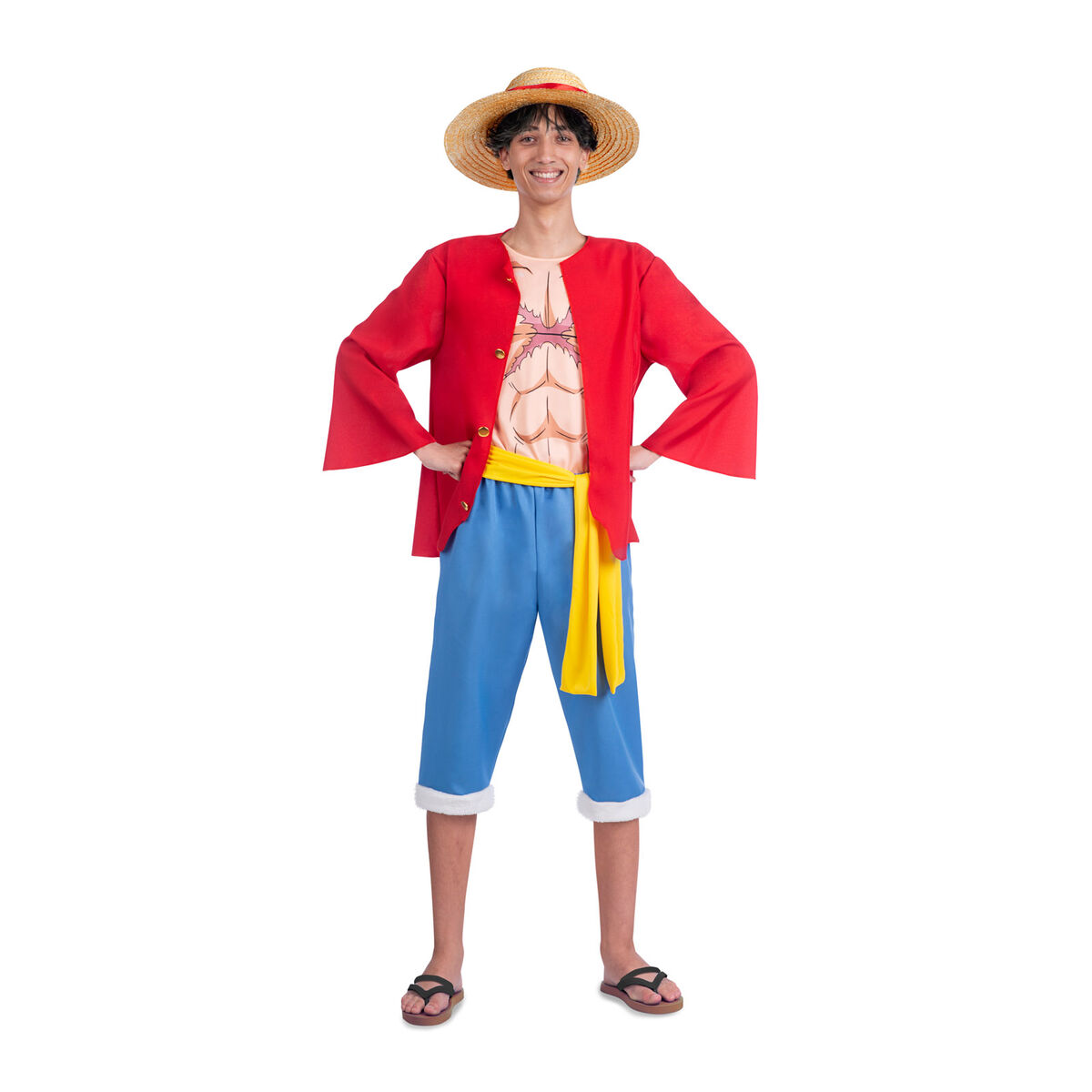 Maskeraddräkt vuxna One Piece Luffy (5 Delar) - 6