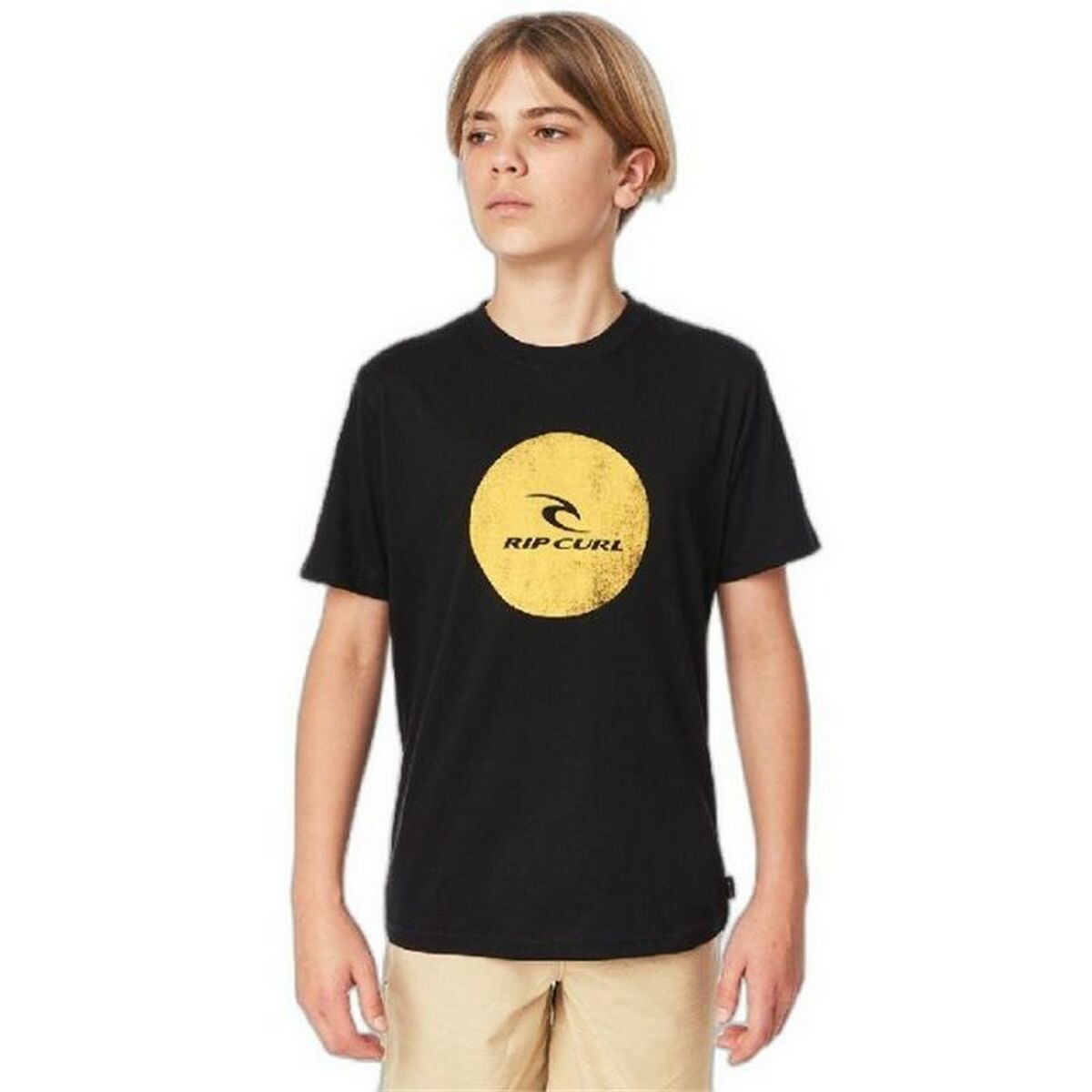 Barn T-shirt med kortärm Rip Curl Corp Icon B Svart - 10