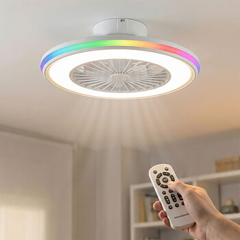 Takfläkt med RGB LED-belysning, dolda blad och fjärrkontroll Nexory InnovaGoods