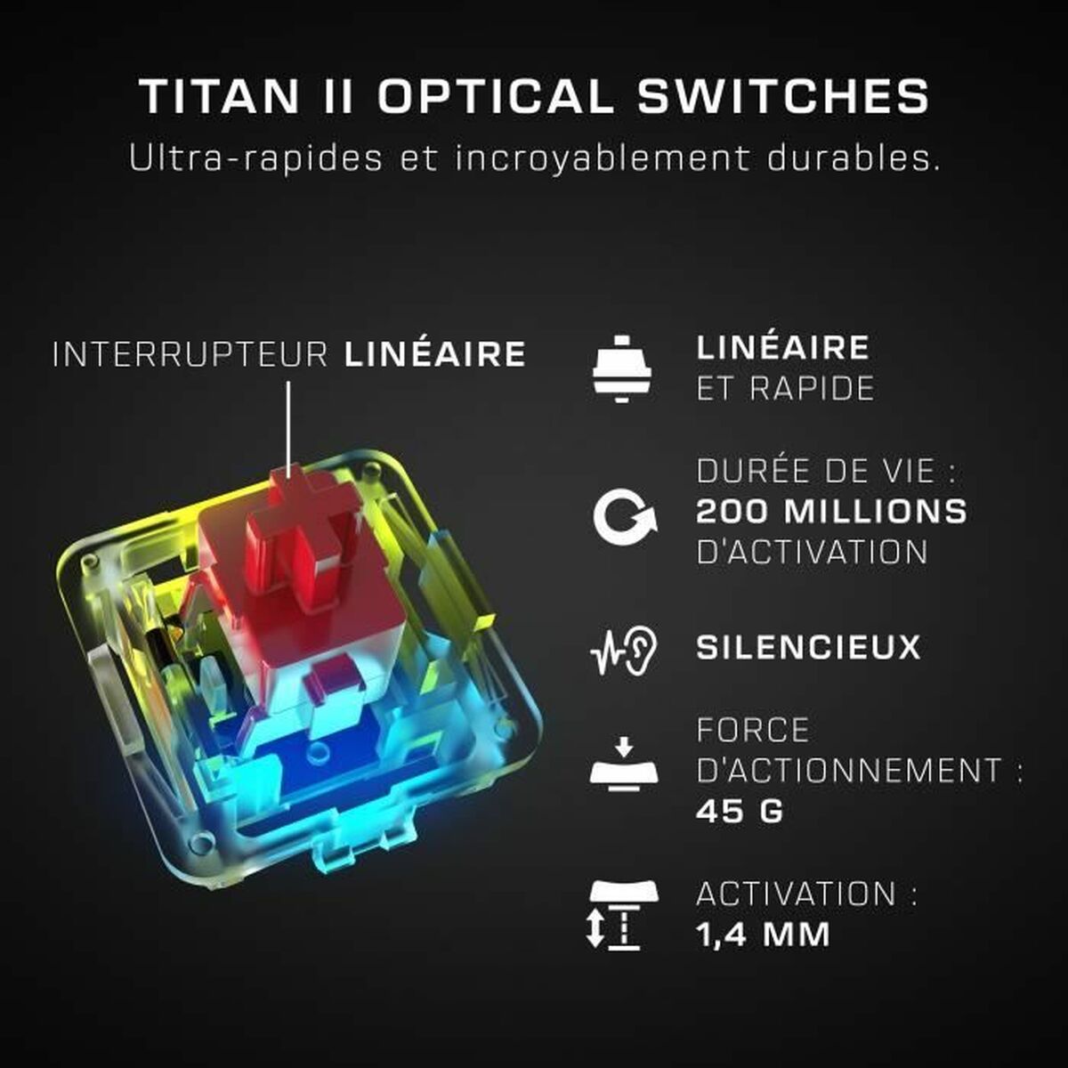 Tangentbord Turtle Beach Vulcan II Max Svart Franska AZERTY - 5