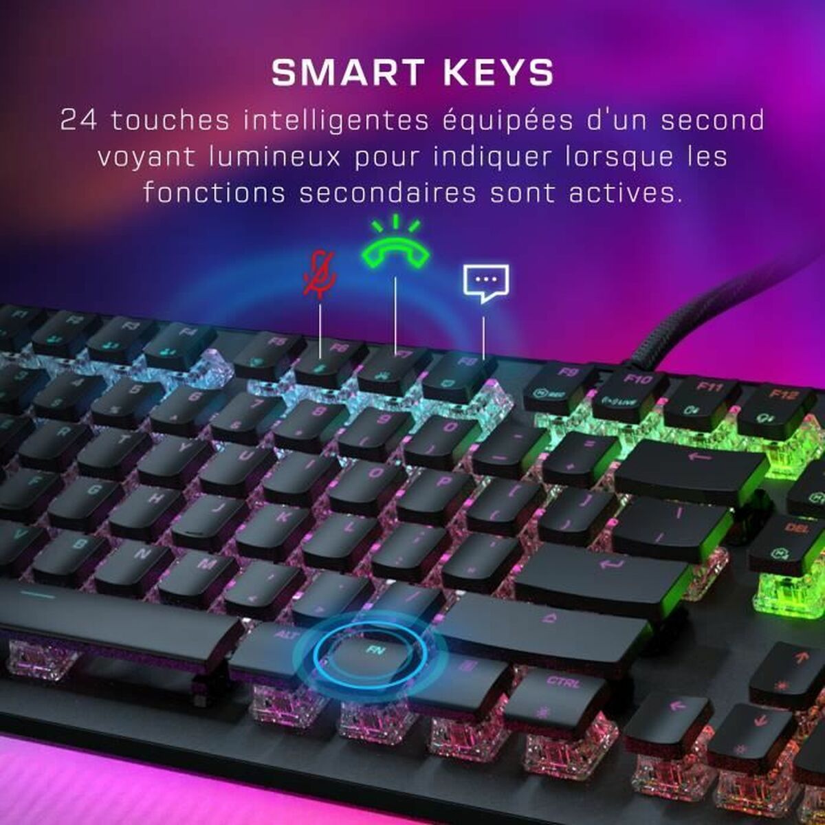 Tangentbord Turtle Beach Vulcan II Max Svart Franska AZERTY - 6