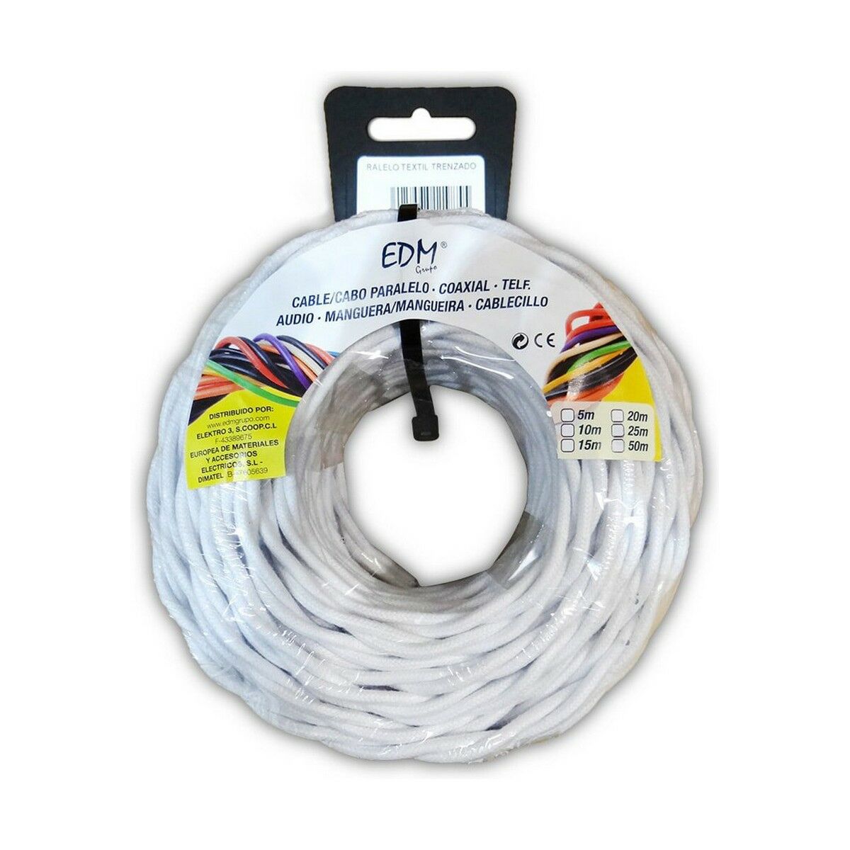 Kabel EDM 11885 Vit 2 x 1 mm 5 m - 2