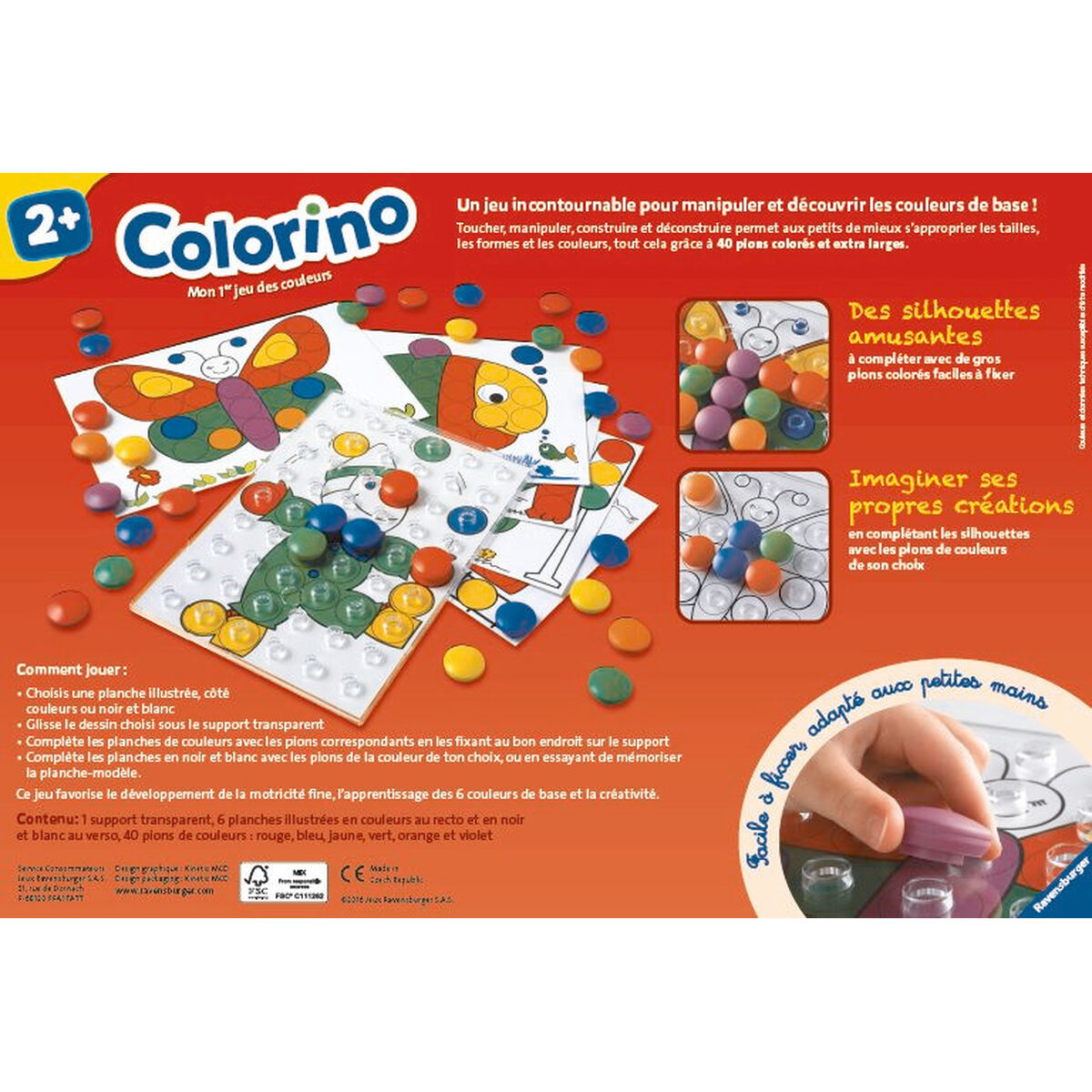 Pedagogiskt spel för små barn Ravensburger Colorino Multicolour (Franska) (FR) - 6