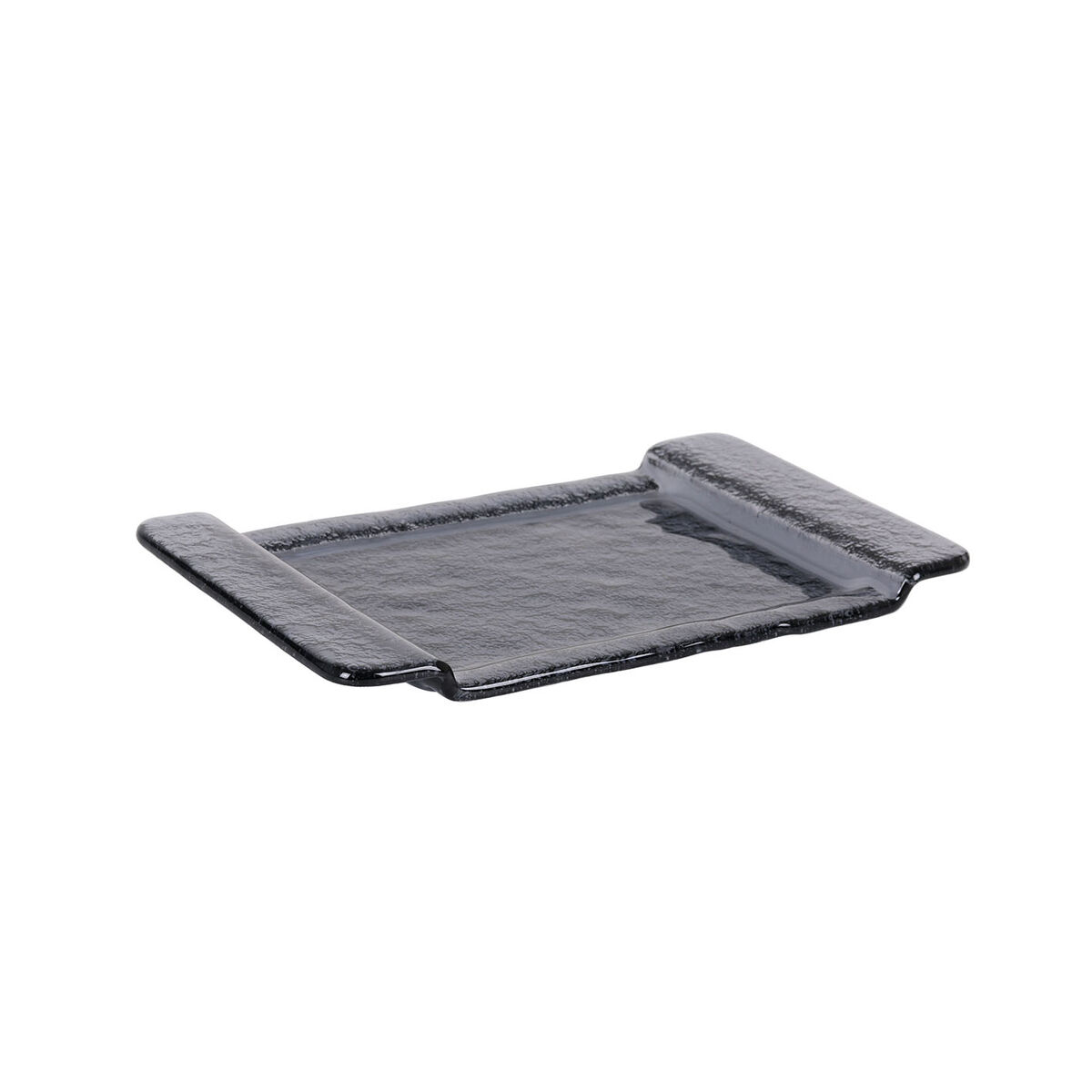 Bricka Inde Svart Glas 26,5 x 16 cm