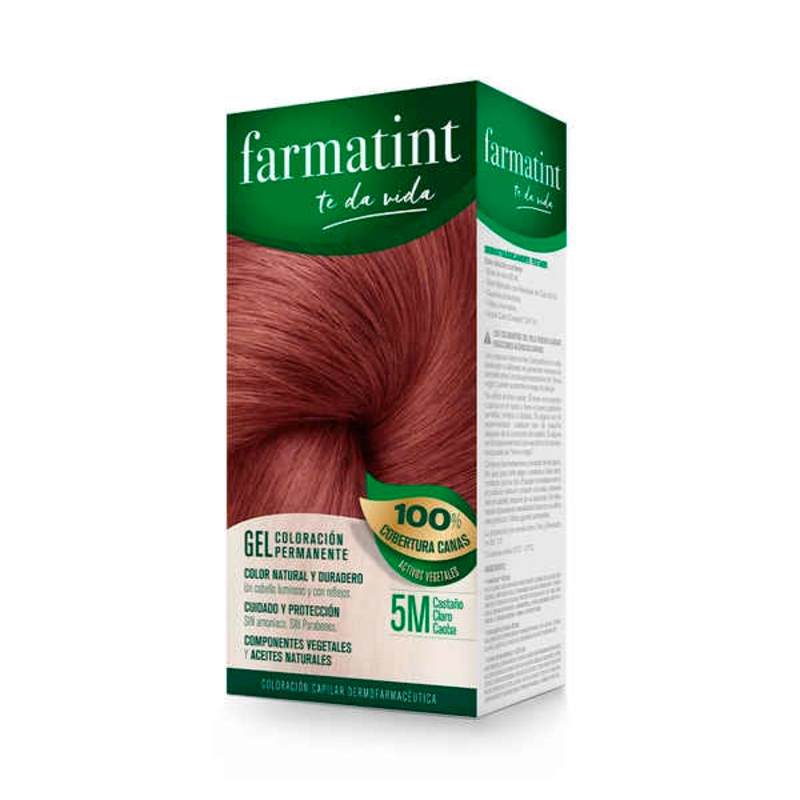 Permanent färg Farmatint 380228 Nº 5m-Castano Claro Caoba (5 antal) - 2