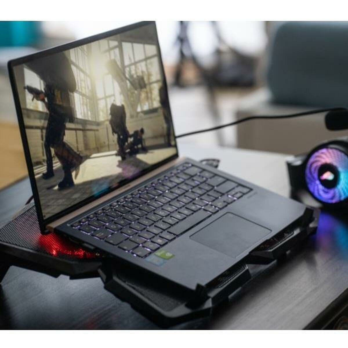 Kylplatta Gaming till laptop Verbatim Surefire Bora Svart - 2