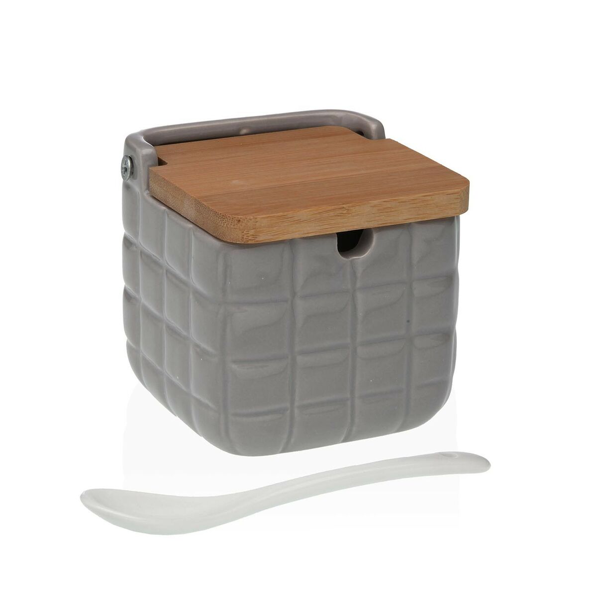 Sockerströare Versa Ramar Grå Keramik Bambu Dolomite 8,3 x 8,3 x 8,3 cm
