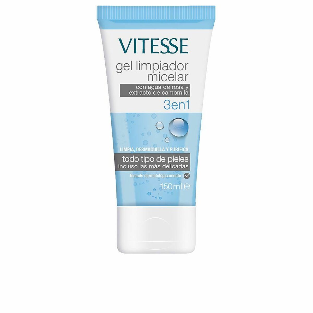 Rengörande ansiktsgel Vitesse Gel Limpiador Micelar 150 ml Kamomill Rosenvatten 3 i 1