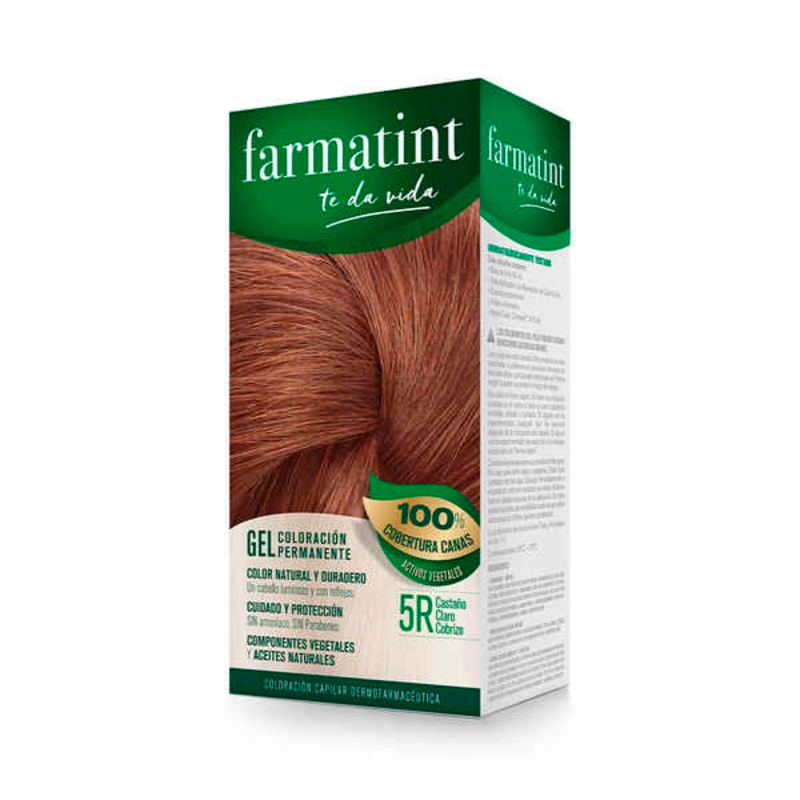 Permanent färg Farmatint 380231 Nº 5r-Castano Claro Cobrizo (5 antal) - 2