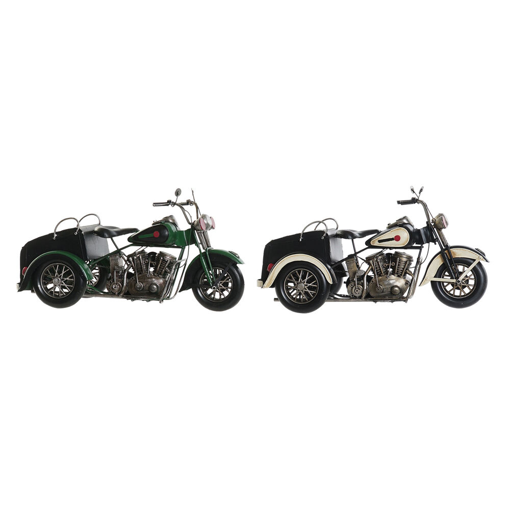 Prydnadsfigur DKD Home Decor Svart Grön Motorcykel Vintage 16 x 37 x 19 cm (2 antal) (1 antal)