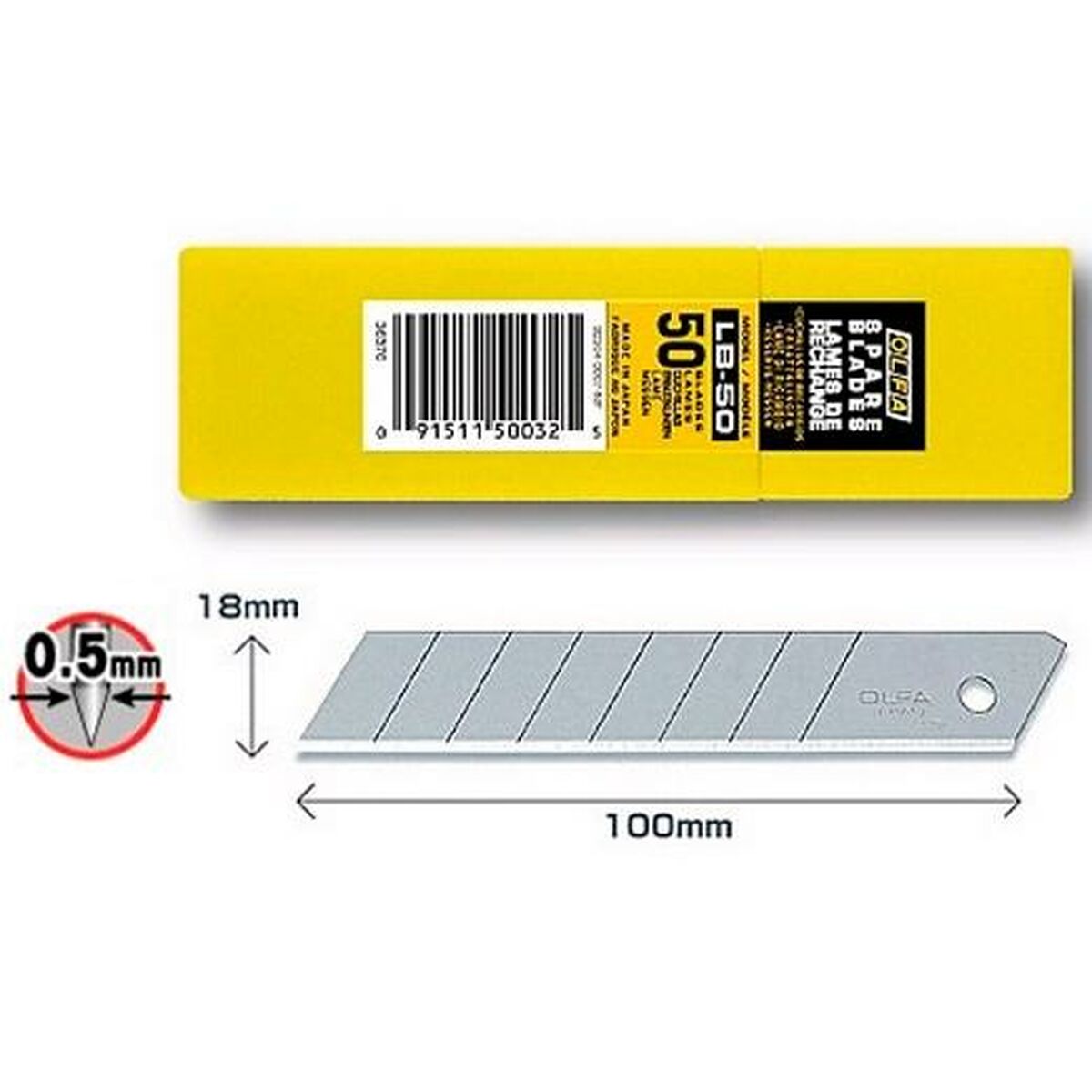Skärblad Olfa 100 x 18 mm 6 antal - 2