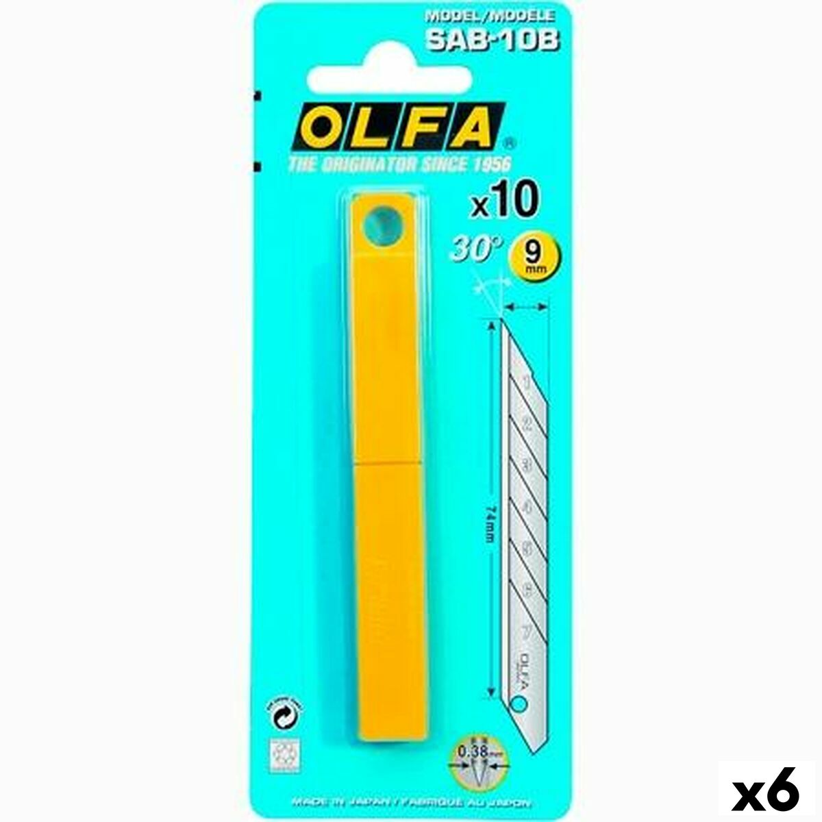 Skärblad Olfa 9 mm 10 Delar 6 antal