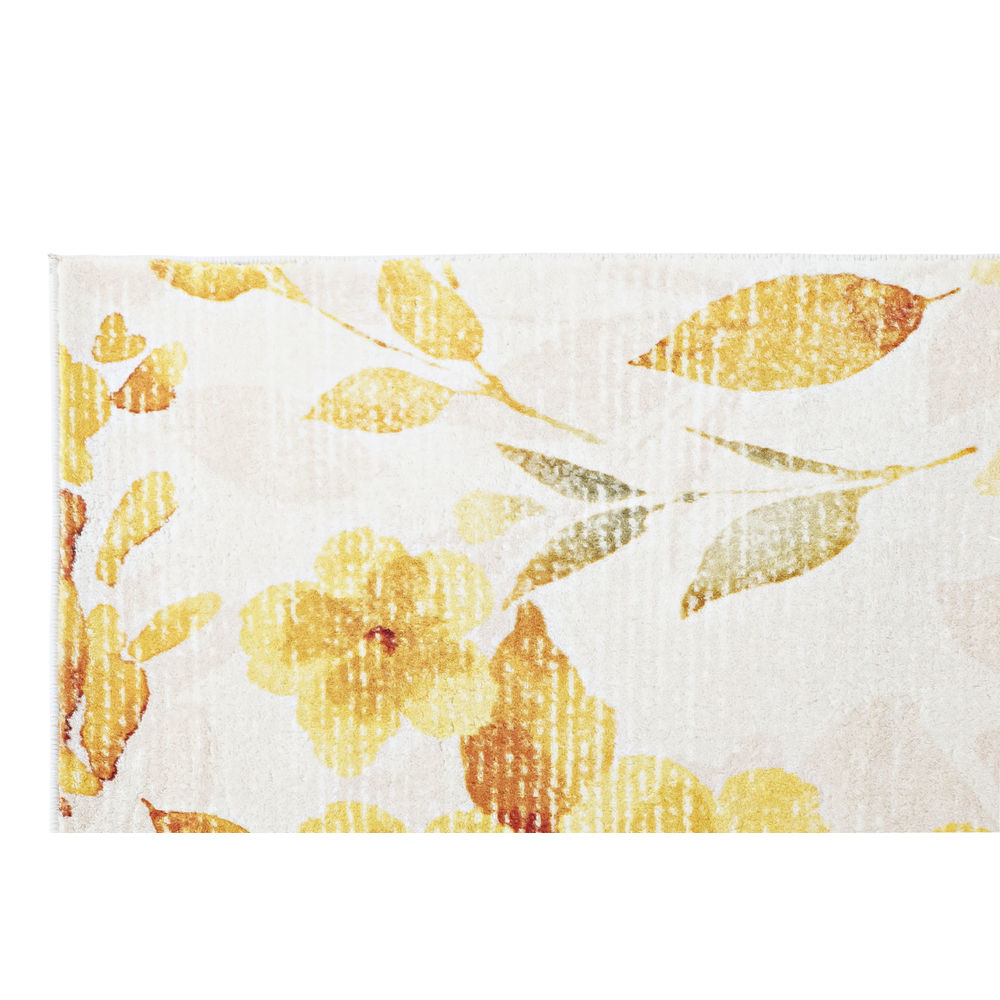Matta DKD Home Decor Gul Vit Polyester Bomull Virágok (200 x 290 x 0.5 cm) - 4