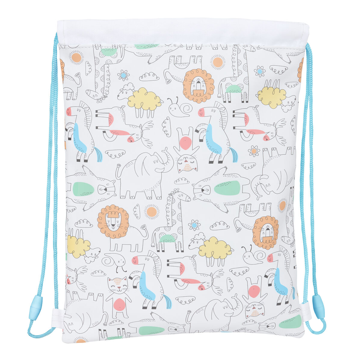 Skopåse med remmar Safta Zoo Beige 26 x 34 x 1 cm - 4