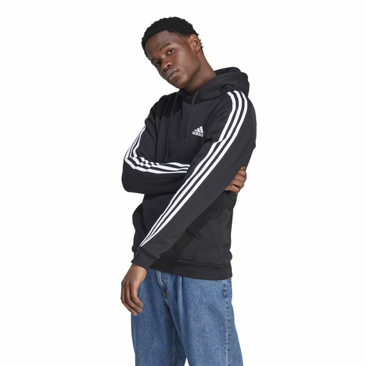 Tröja med huva Herr Adidas Svart - 3