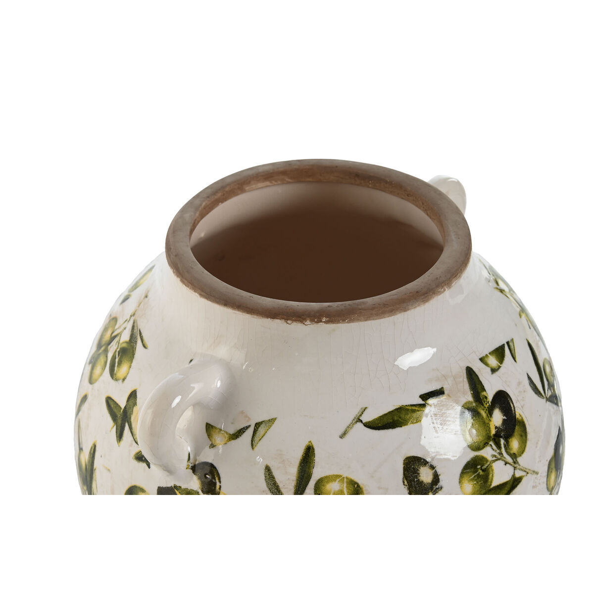 Vas Home ESPRIT Vit Brun Grön Stengods Oliv 21 x 20 x 16 cm - 2