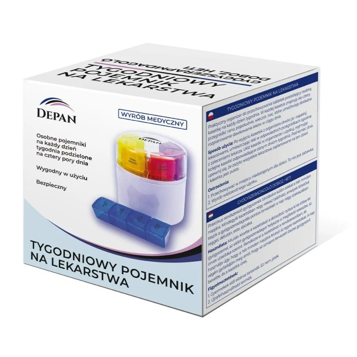 Doseringsask med fack Depan HELBO Vit Transparent ABS 9 x 9 x 10 cm (7 Delar)