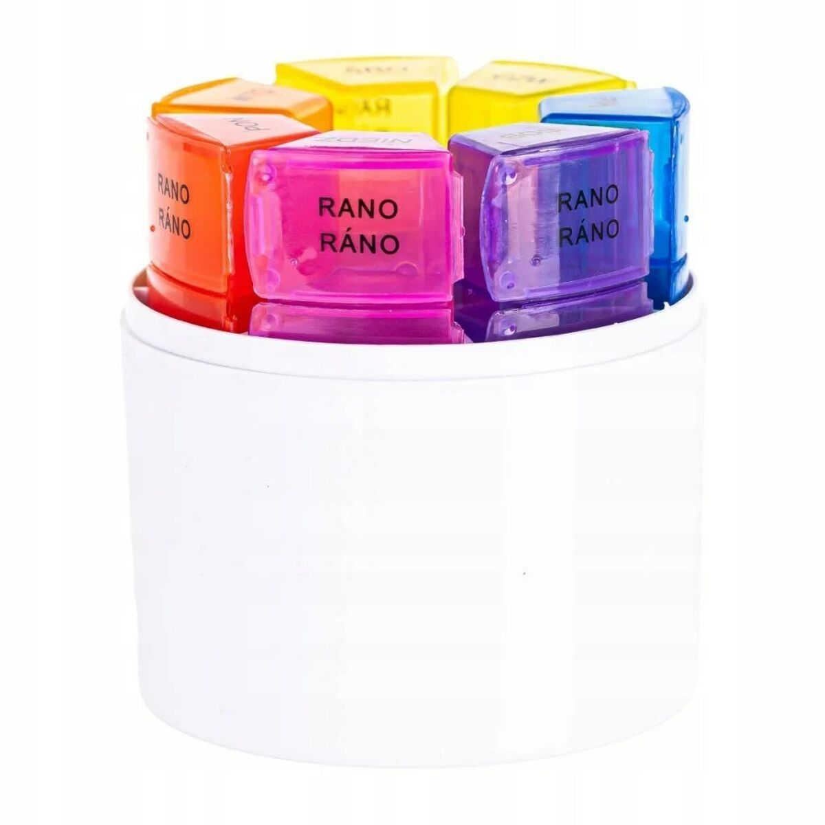 Doseringsask med fack Depan HELBO Vit Transparent ABS 9 x 9 x 10 cm (7 Delar) - 2
