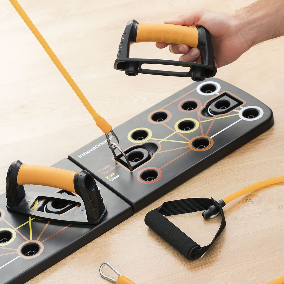 Upphävningsbräda med Motståndsband och Träningsguide Pulsher InnovaGoods - 34