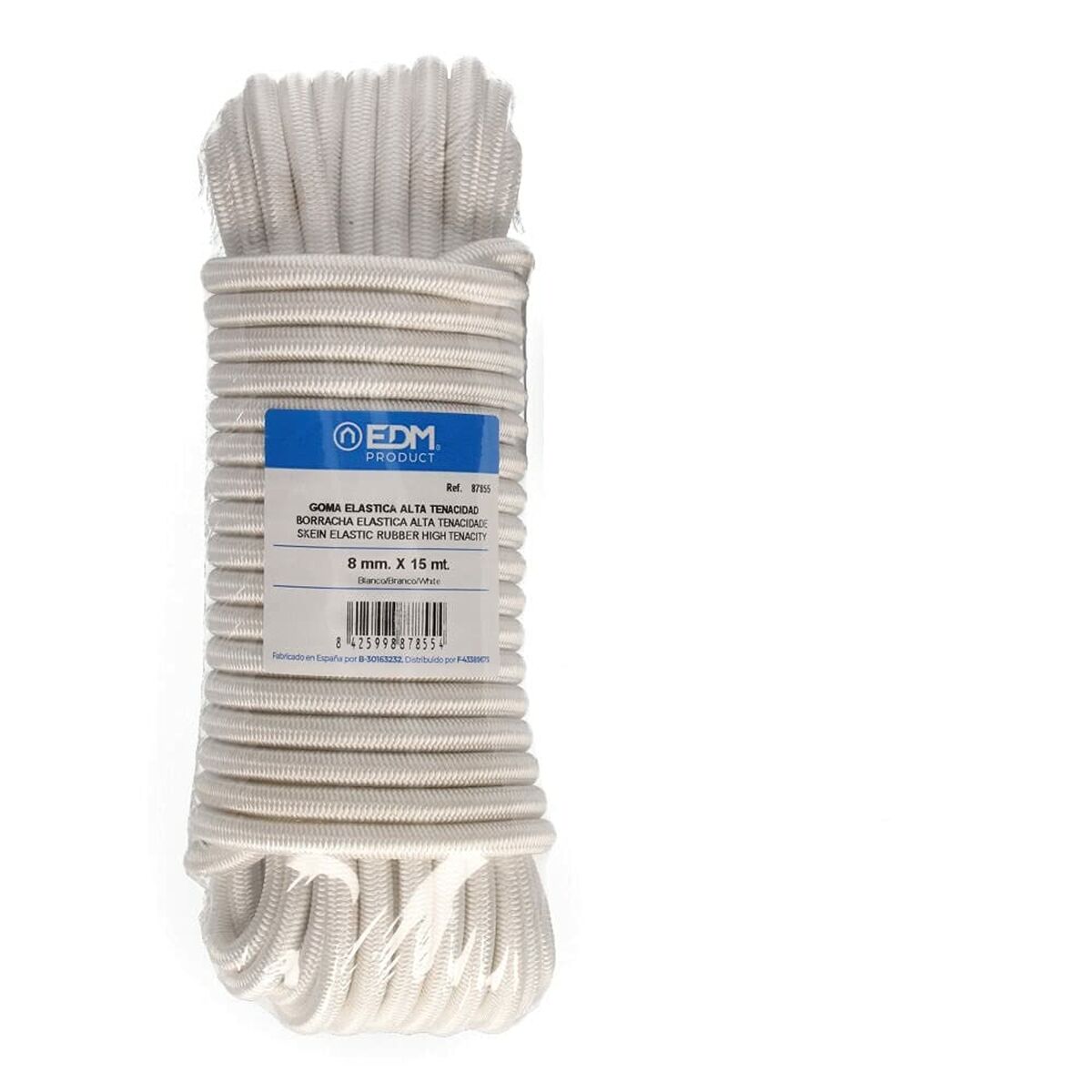Elastisk sladd EDM 87855 Vit 15 m