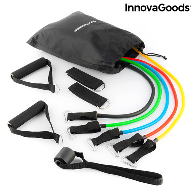 Set med motståndsband, tillbehör och träningsguide Rebainer InnovaGoods 5 antal - 13
